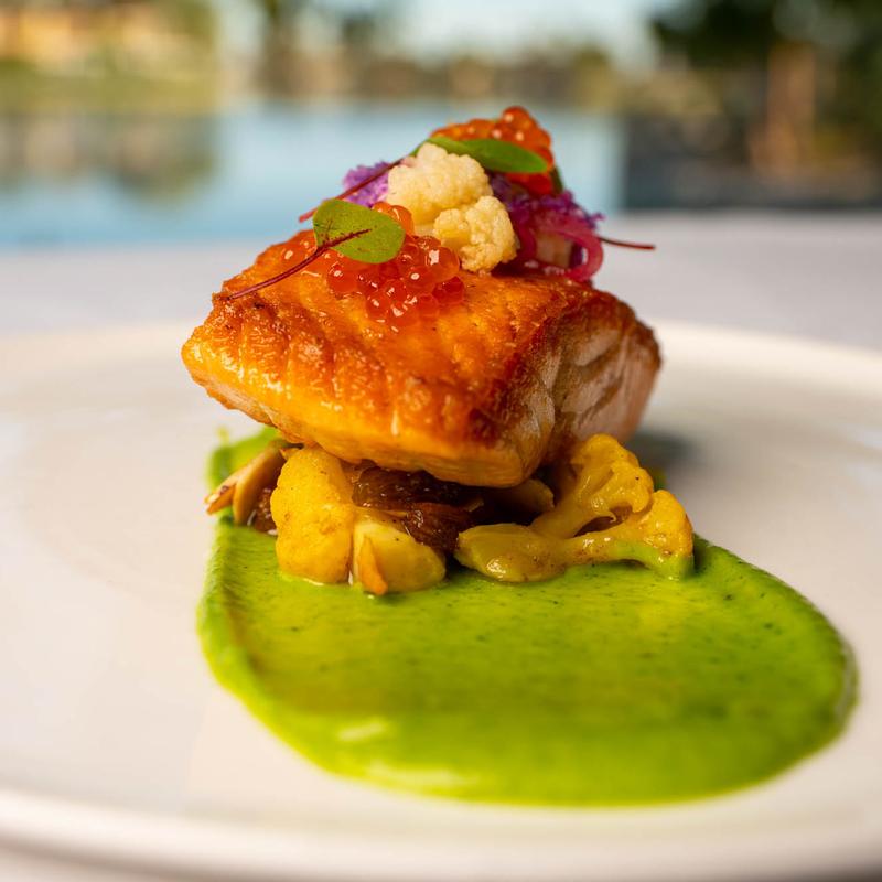 Ribeye steak with sweet potato puree