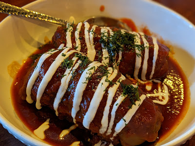 Cabbage rolls with sauce